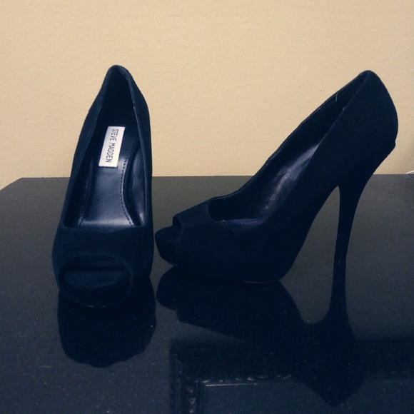 Steve Madden Kyraa Suede Peep-Toe Pumps - Picture 1 of 5